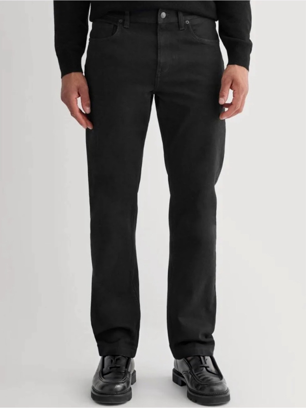 Everlane Men's Black Straight-Leg  Stretch Cotton Jeans